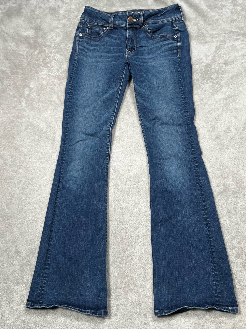 American Eagle Kick Boot Jeans Womens 28x31 Blue Super Stretch Bootcut Flare